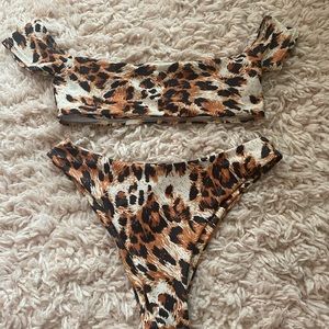 cheetah print high waisted bikni